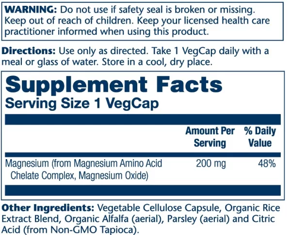 magnesium-amino-acid-chelate-supplement-facts