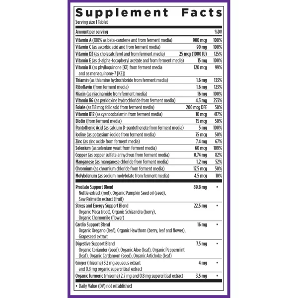 Every Man™'s One Daily 40+ Multivitamin Supplement Facts